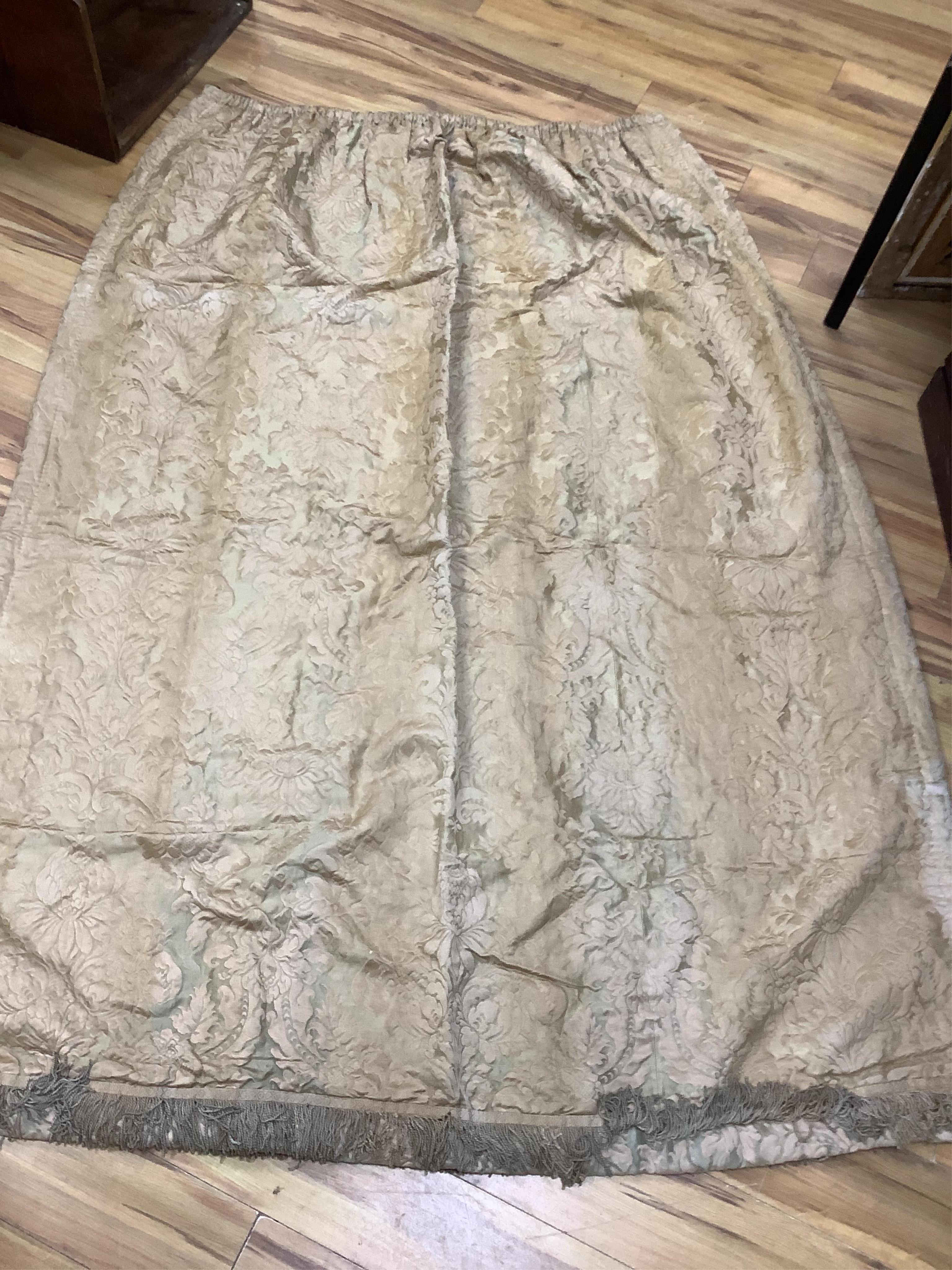 A quantity of damask curtains. Condition - poor